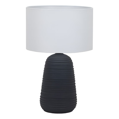 Velador De Mesa Bulle E27 27075/ng Negro Ceramica Negro Blanco