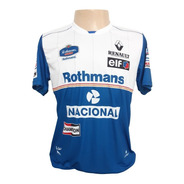 Camisa Senna Williams - Branca E Azul