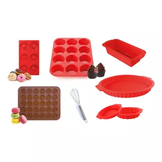 Set Kit Reposteria Completo Moldes De Silicona Horno Muffins