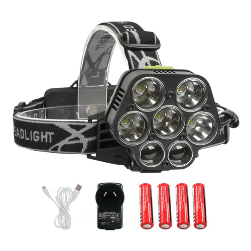 Linterna Minero 13000 Mah Baterias Extra + Cargador + Cable Color de la linterna Negro/Gris Color de la luz Blanco