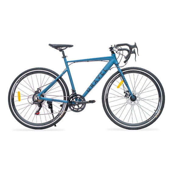 Mountain bike Gravel Asphalt  2023 R700 47cm 14v frenos de disco mecánico cambios Shimano A050 y Shimano TZ500 color azul con pie de apoyo