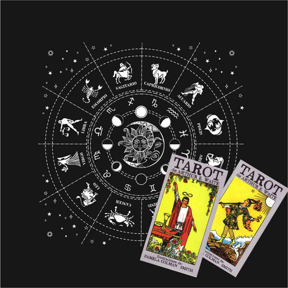 Combo Tarot,paño Astrolgico + Cartas Mazo Rider Waite, Joker