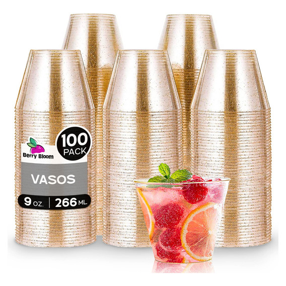 Vasos De 9 Oz Desechables Elegantes Para Fiesta 100 Pz