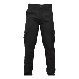 Pantalon Tactico Impermeable Negro Elastizado Con Abrojo Alc