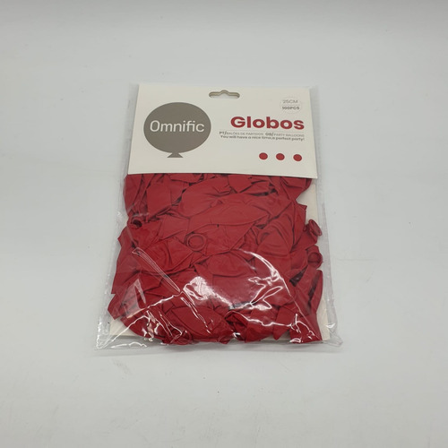 Globos Color Rojo 100 Unidades Tamaño 25 Cm