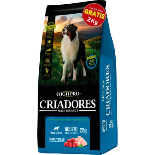 Comida para perros criadores High Pro adulto 22kg