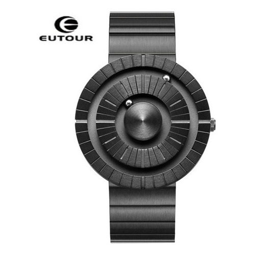 Relojes De Cuarzo Con Rodamientos De Bolas Eutour Man Fashio Color De La Correa Inox/negro