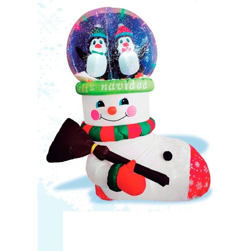 Figura De Navidad Muñeco De Nieve Bota Con Esfera 1.5m