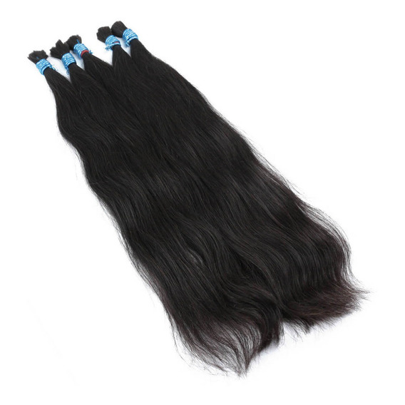 Cabello Humano Natural 70-75cm Voluminoso Negro 50g