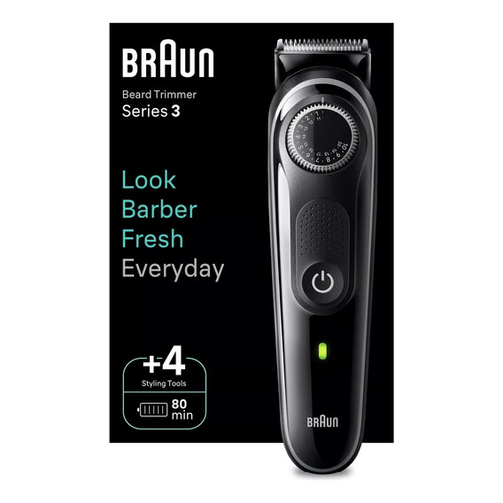 Recortadora De Barba Y Pelo Braun Bt3340 Para Hombre Color Negro