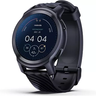 Smartwatch Motorola Moto Watch 100 1.3  Caja 42mm De  Aluminio  Negra, Malla  Negra De  Silicona