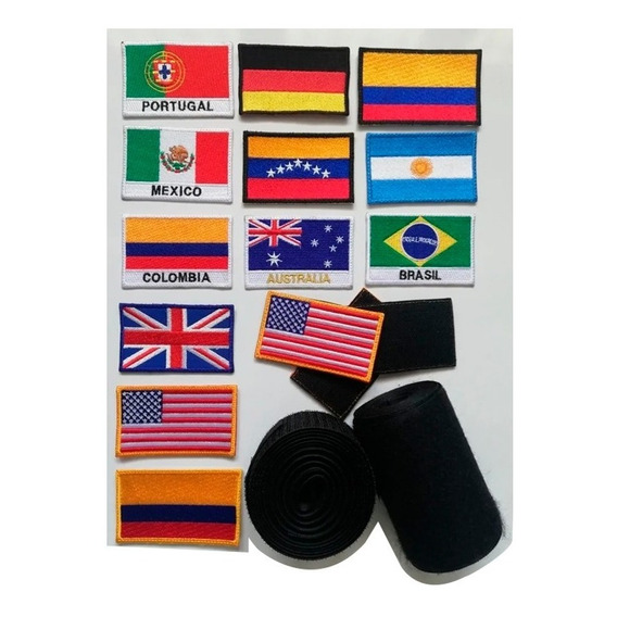 Banderas Bordadas Con Velcro, Banderas Países. Flags Escudo