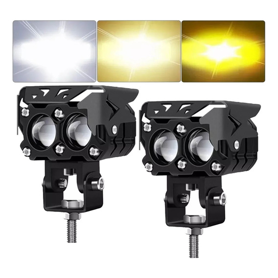 2pzs Faros De Lupa 120w Doble Color Spot Luz Para Auto Moto