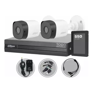 Kit Seguridad Dahua Cctv Dvr 4ch  + 2 Camara 2mp 1080p+disco