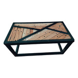 Mesa De Madera Artesanal Con Estructura De Hierro - Nueva