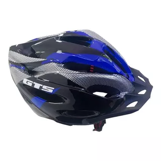 Capacete Bike Gts Com Sinalizador De Led Ciclismo Azul G Tamanho 52-60cm