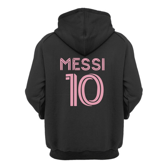 Poleron Estampado Messi Miami Futbol Fan Hombre Adelante Atras 10  Goat Canguro Con Capucha 