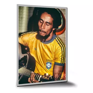 Pôster Bob Marley Reggae Rasta Jha Pôsteres Placa 84x60cm G