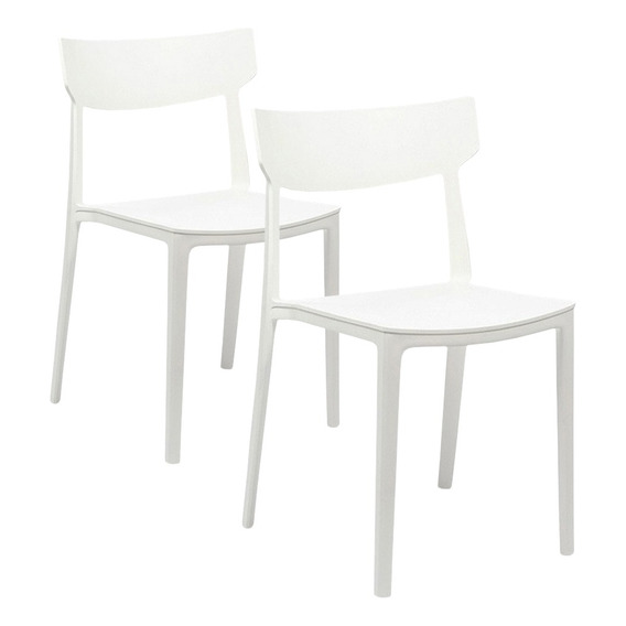 Silla Rio Living Comedor Sc01 Blanco Nictom Apilable X2