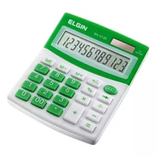 Calculadora 12 Dígitos Verde Comercial Mv4126 Elgin