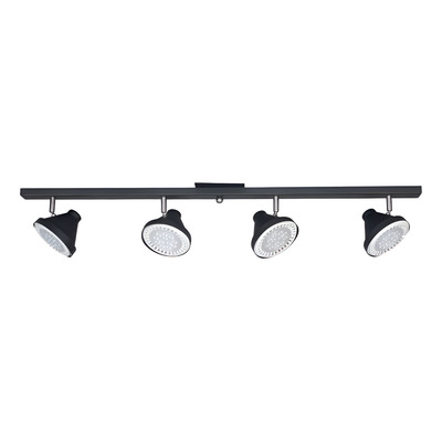 Aplique Plafon 4 Luces Negro Spot  Ar111 Apto Led Oslo - Negro