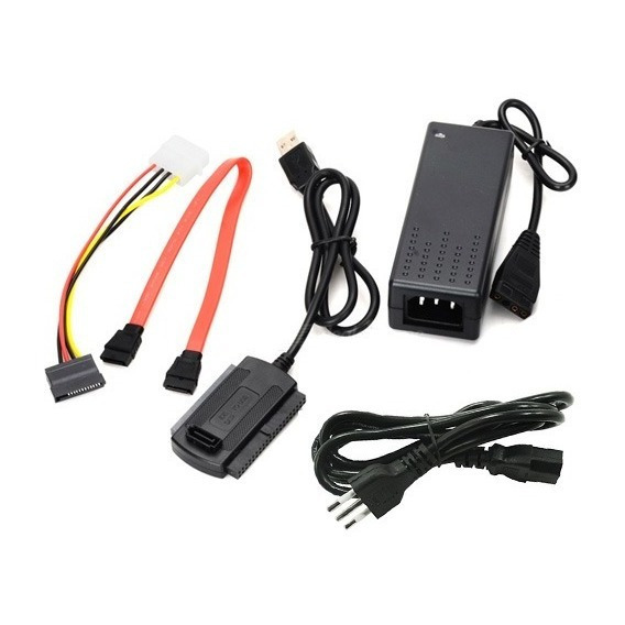 Adaptador De Disco Duro Ide Sata 2.5 3.5 A Usb Con Fuente