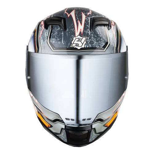 Hax. Casco Para Motociclista Dot + Ece 06. Force Thunder Color Naranja Diseño Thunder - Glow In The Dark Tamaño Del Casco S-chico