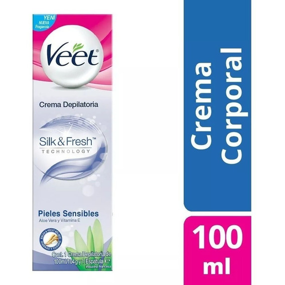 Veet Crema Depilatoria Silky Fresh piel sensible fragancia flor violeta 100ml 