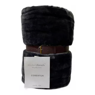 Cobertor Ligero Suave Matrimonial/ Queen - Modern Threads Negro