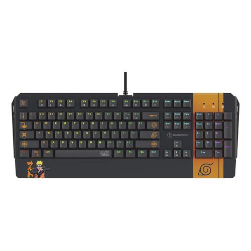 Teclado Mecánico Alámbrico Checkpoint Naruto Kx500 Gaming Color del teclado Leaf Ninja Idioma Inglés US