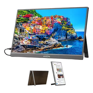 Monitor Portátil Arzopa 17,3'' Ultrafino 1080p Fhd Ips Arzopa A1m Hdmi Usb-c Tela Extendida