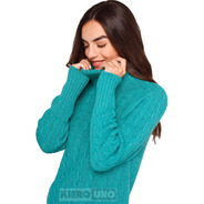 Sweater Polera Mujer Pullover Lana Con Trenzas Kierouno