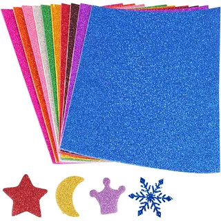 Goma Eva 20x30 Set 10 Unidades Escarcha Purpurina Glitter Color Surtido