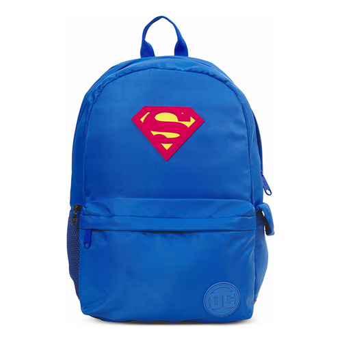 Mochila Escolar Mooving Dc Batman Flash Superman Color Azul