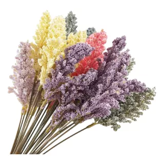 Flores Artificiales Decorativas Bolitas Lavanda X6 30cm