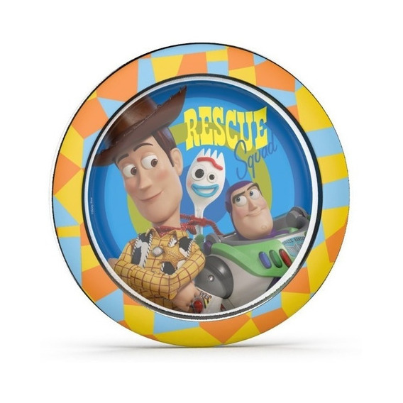 Plato Playo Plástico Disney Pixar Universal Studios Infantil Personaje Toy Story Naranja
