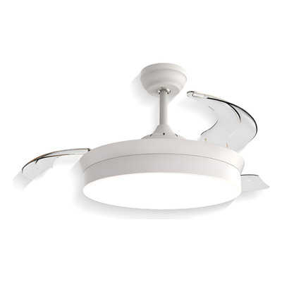 Ventilador De Techo Retráctil Windstyle Blanco C/ Control 1.06 M Transparente Abs 3