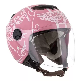 Capacete Para Moto  Aberto Pro Tork New Atomic  Highway Dreams  Rosa-mate Highway Dreams Tamanho 56 