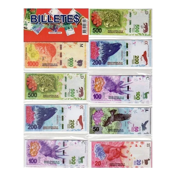 Dinero Juguete X80 Billetes Argentinos Didactico Modelo 2018