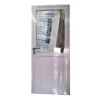 Puerta Aluminio Linea Modena 80x200 1/2 Vidrio Dvh