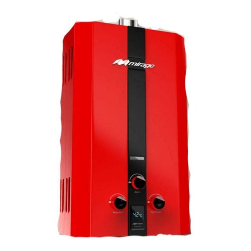 Calentador de agua a gas GN Mirage Flux 6L rojo