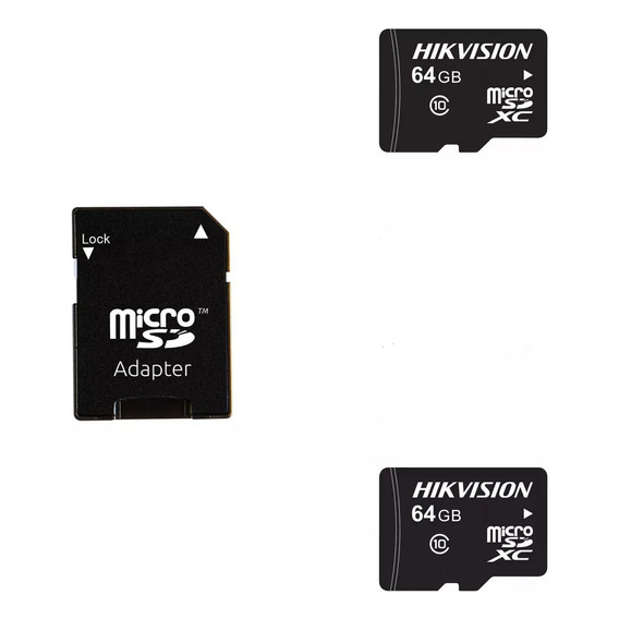 Pack De 2 Memoria Micro Sd 64gb Hikivision + Adaptador 