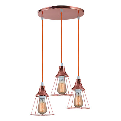 Colgante 3 Luces Jaula Vintage Moderno Apto Led Focus