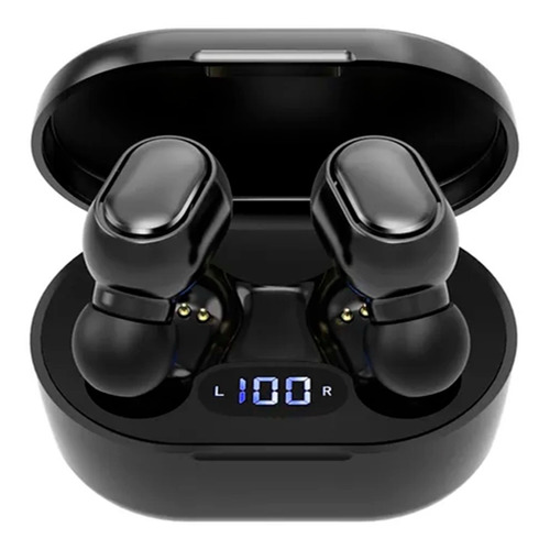 Audífonos in-ear gamer inalámbricos Fone Bluetooth E7S Bluetooth earphone E7s negro con luz  rgb LED