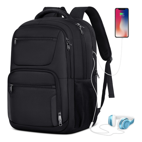 Mochila De Viaje Para Portátil 17inch Usb Antirrobo Bolsa