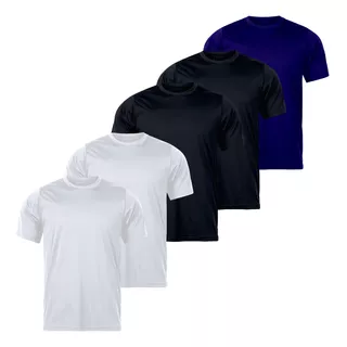 Kit 5 Camisetas Masculina Lisa Sport Fitness Dry Confort