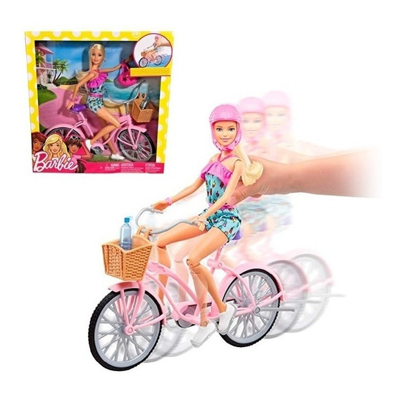 BARBIE, Set de Juego, Bicicleta con Muñeca, para Niñas de 3 Años en Adelante