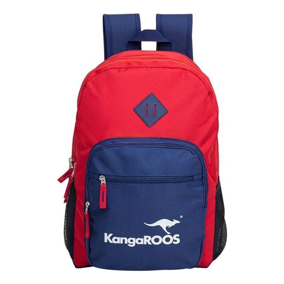 Mochila Roja Y Azul Kangaroos Kg04 Rectangular Backpack Liso