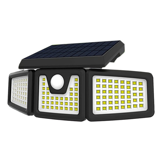 Reflector Solar Led Ultrabrillante Compacto. Carcasa Negra Luz Luz Blanca Neutra 12v (solar)