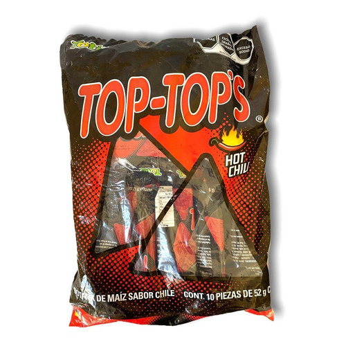 Totis Top-top's Hot Chili Botana Maíz Chiles Pack 10pz